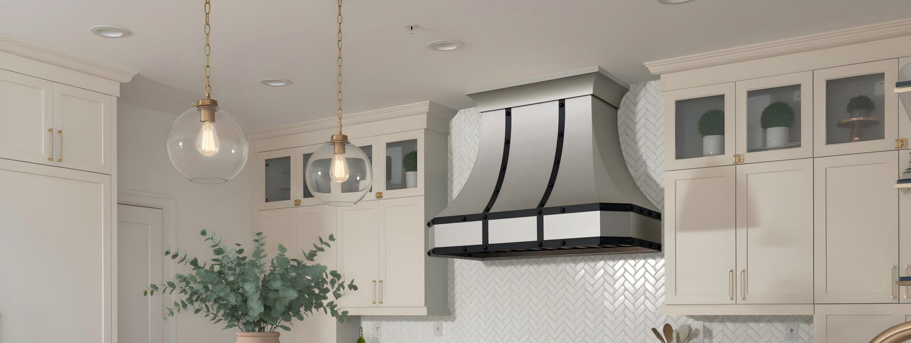 Brushed stainless steel range hood