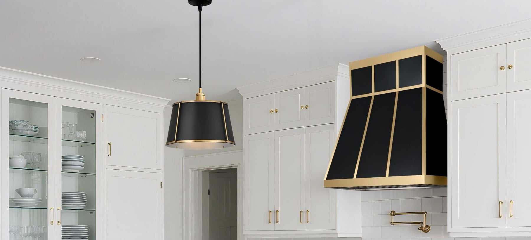 black stainless steel range hood