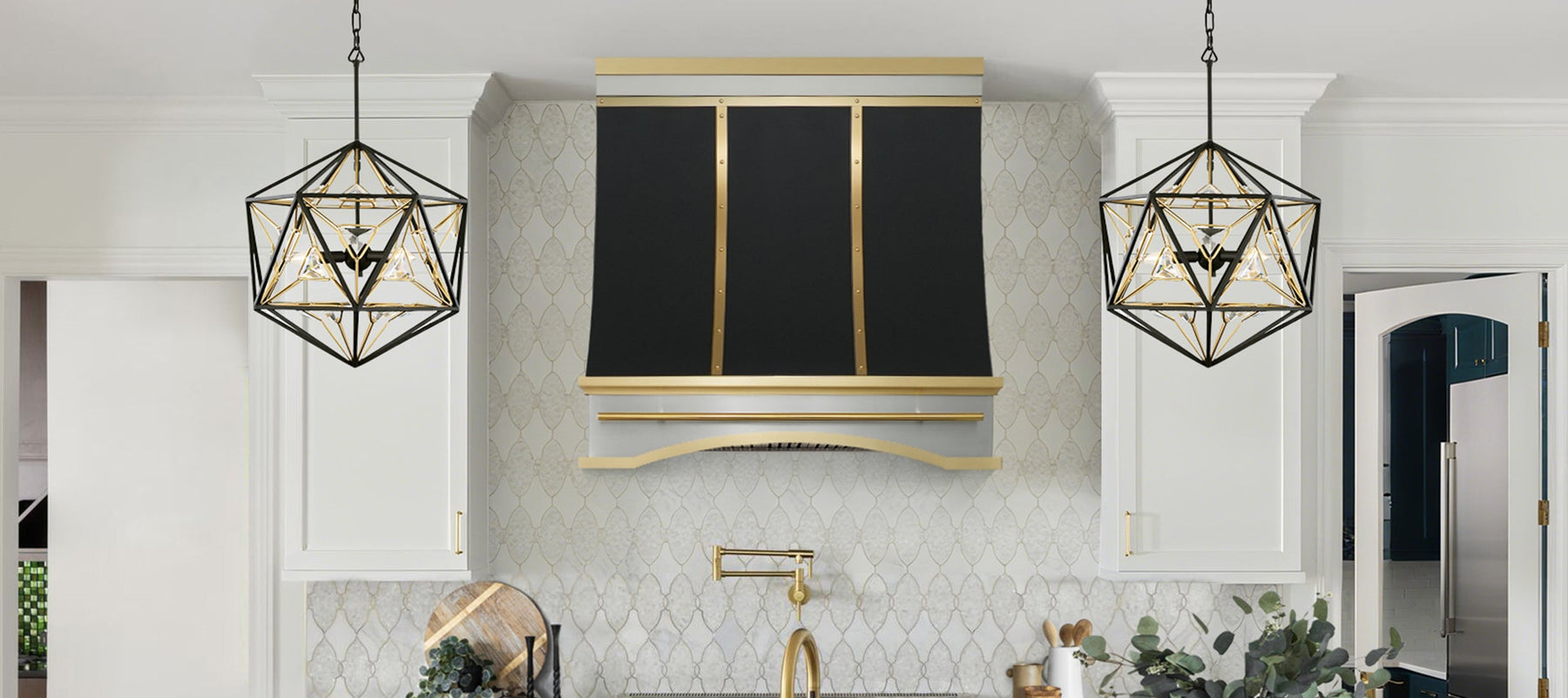 Custom Stainless Steel Range Hoods in Luxury Kitchen Remodel