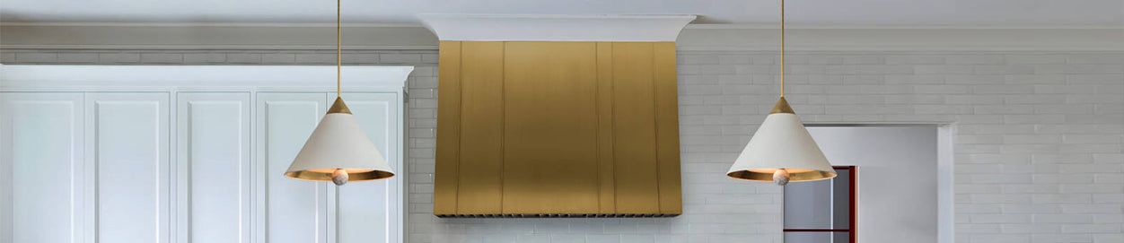 Angled Brass Range Hood