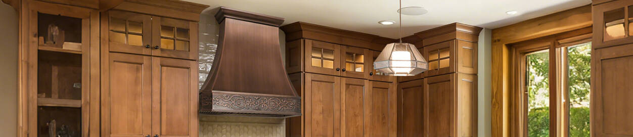 antique curve copper kitchen range hood