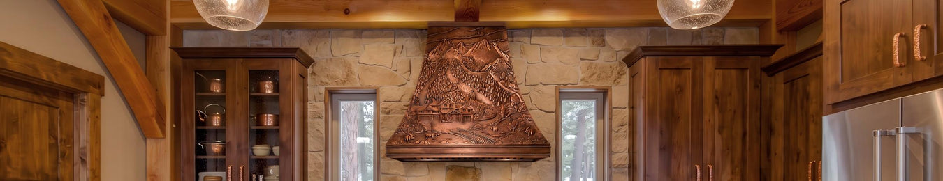 rangehoodmaster Mastercrafted Copper Range Hood fully hand-hammered pattern