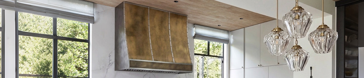 Sloped Brass Range Hood