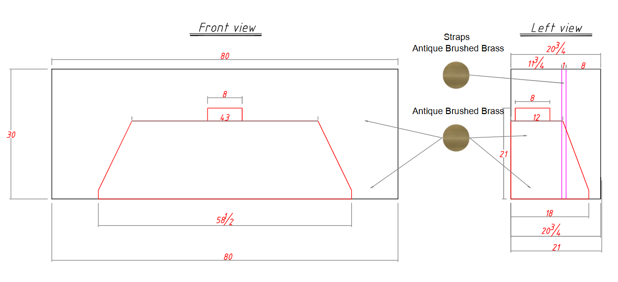 RHM Box Shaped Custom Brass Range Hood for Amy
