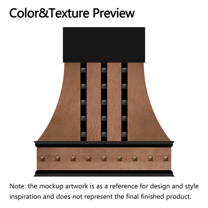 RHM Custom Solid Copper Kitchen Hood for Oksana