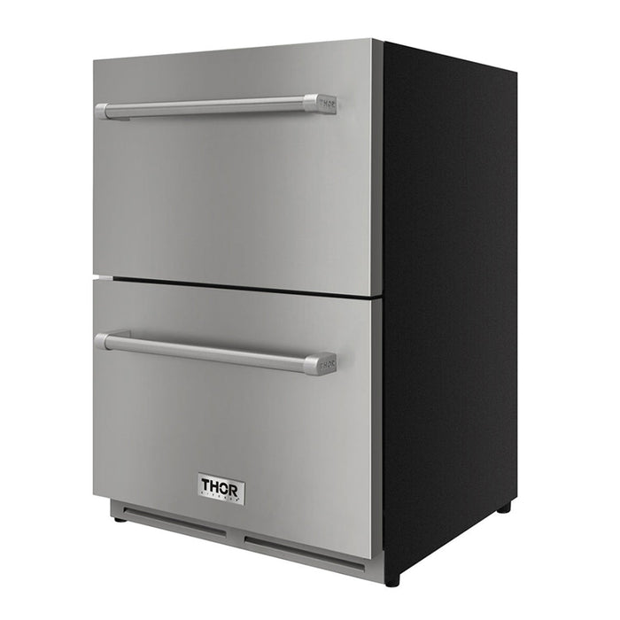 24 Inch Indoor Outdoor fridge Drawer in Stainless Steel