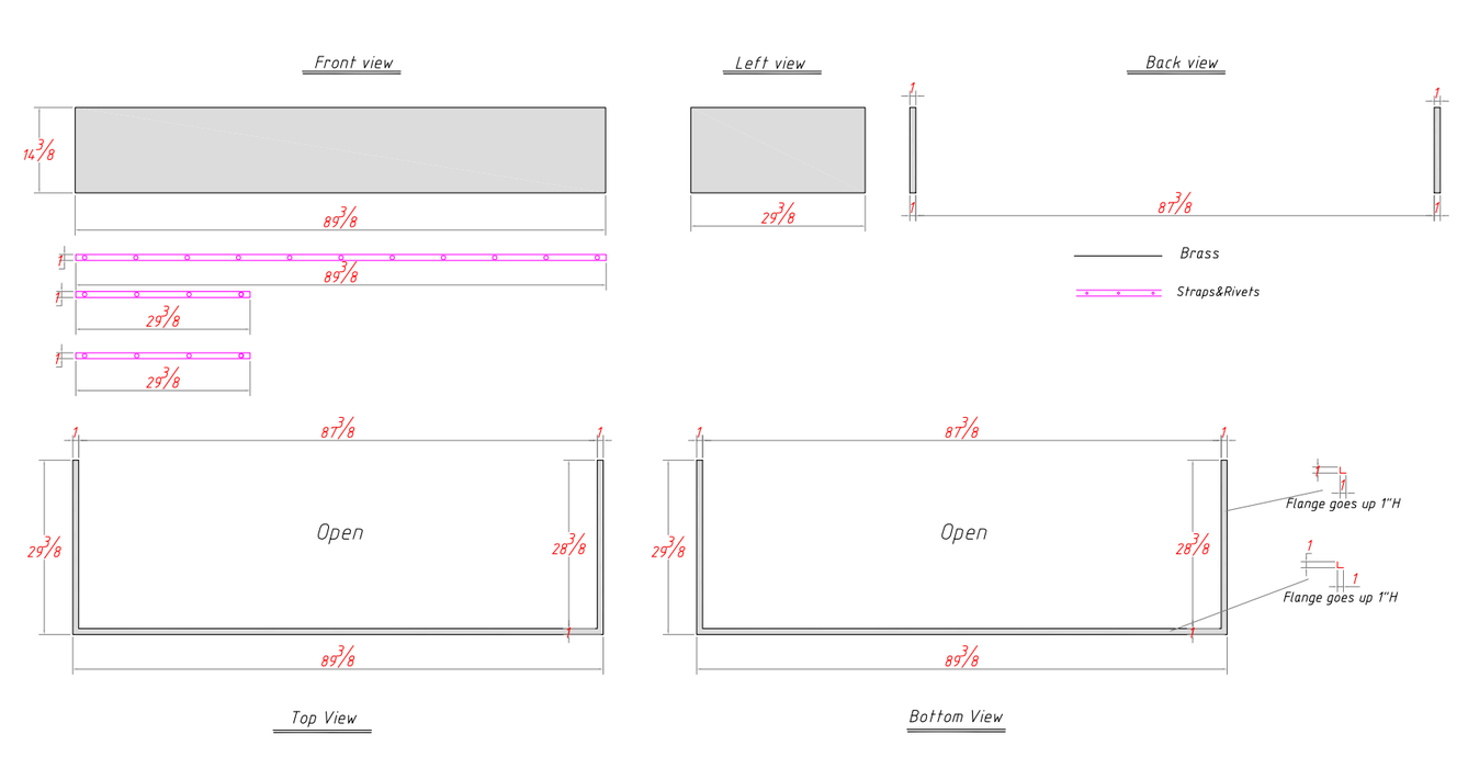 RHM Custom Antique Brass Range Hood Box Shape H5 for Bruce