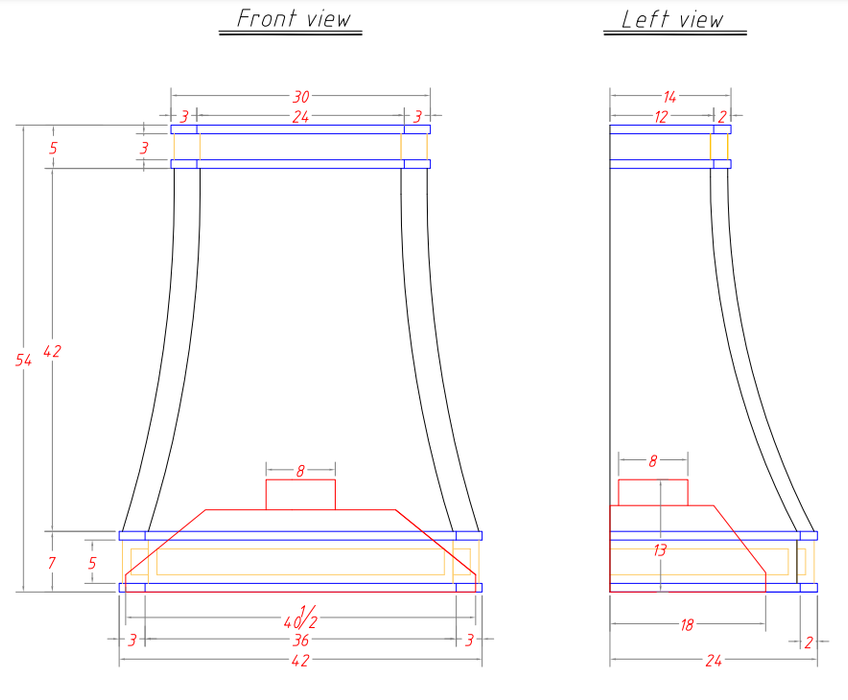 RHM Sweep White Custom Stainless Steel Range Hood H33 for Lyn