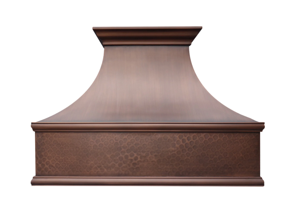 RHM Curved Custom Copper Kitchen Hood for Jeffrey