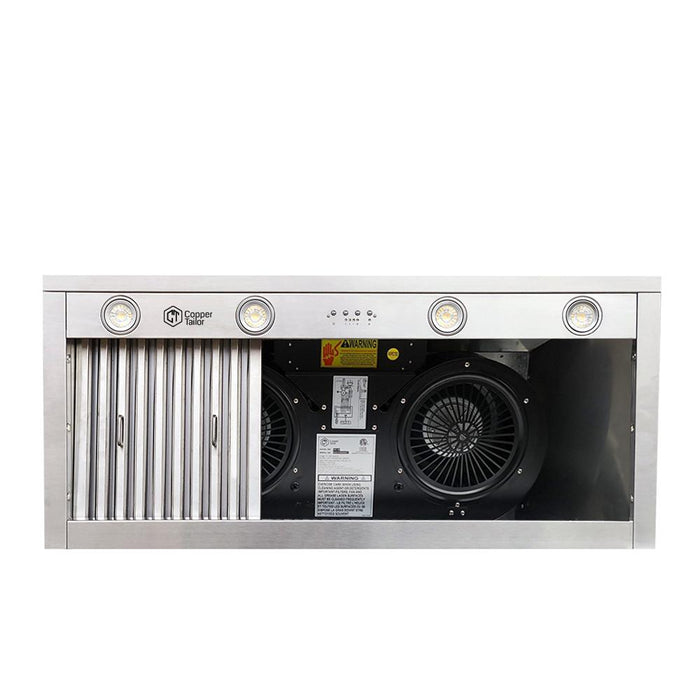 Range hood liner with blower