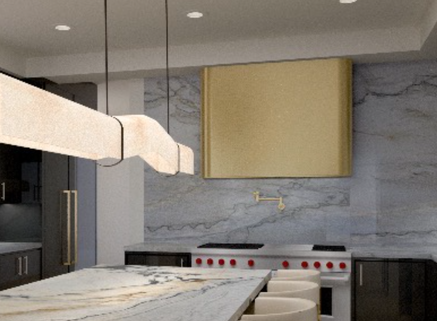 RHM Simple Box Brass Kitchen Range Hood H5 for Evgeniya
