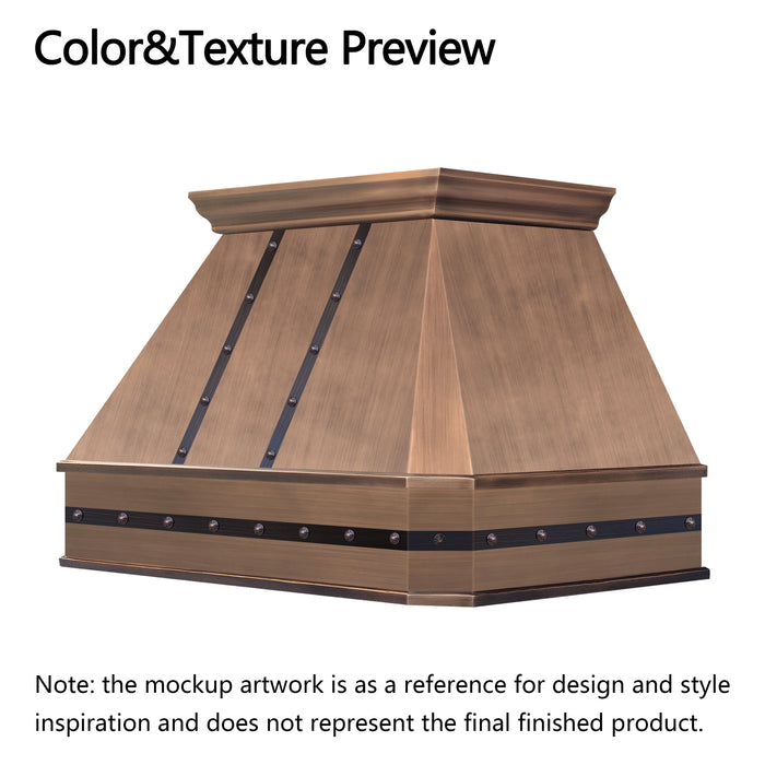 RHM Custom Antique Copper Range Hood for Troy