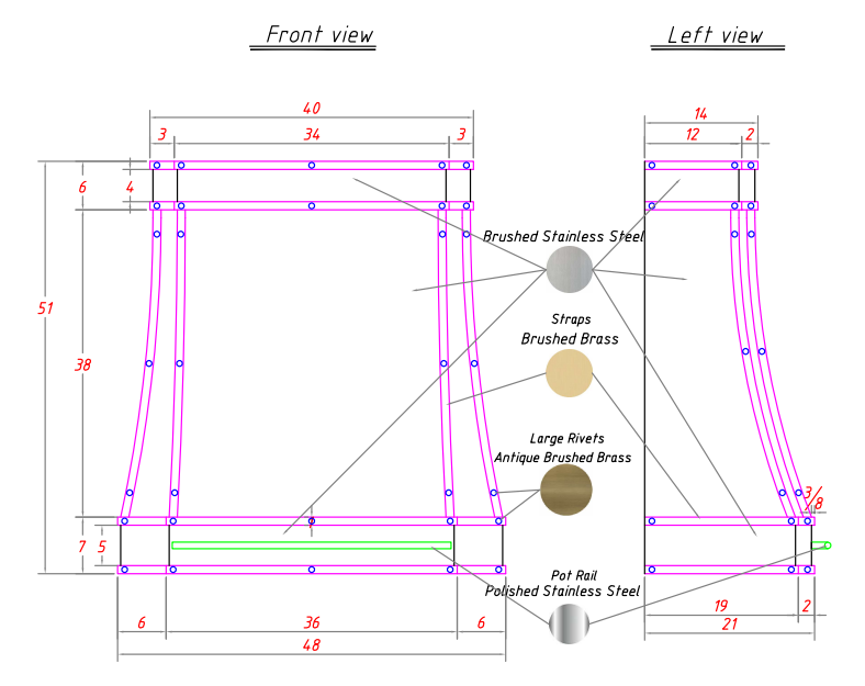 RHM Sweep Custom Metal Range Hood H33-C5BS for Chris