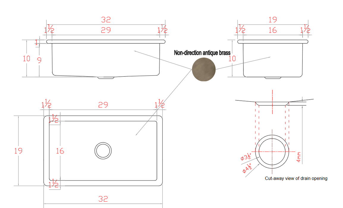 RHM Custom Brass Sink for Kendall