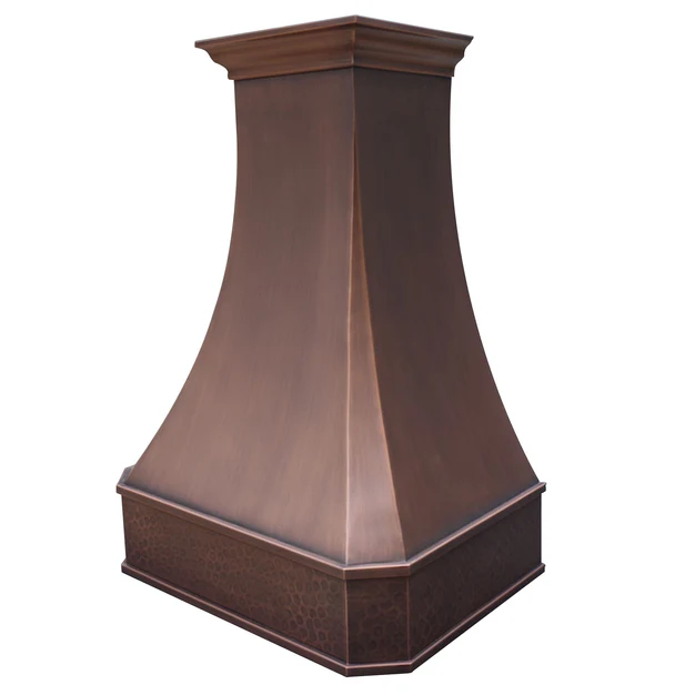 RHM Copper Custom Sweep Range Hood with Arch for Marla