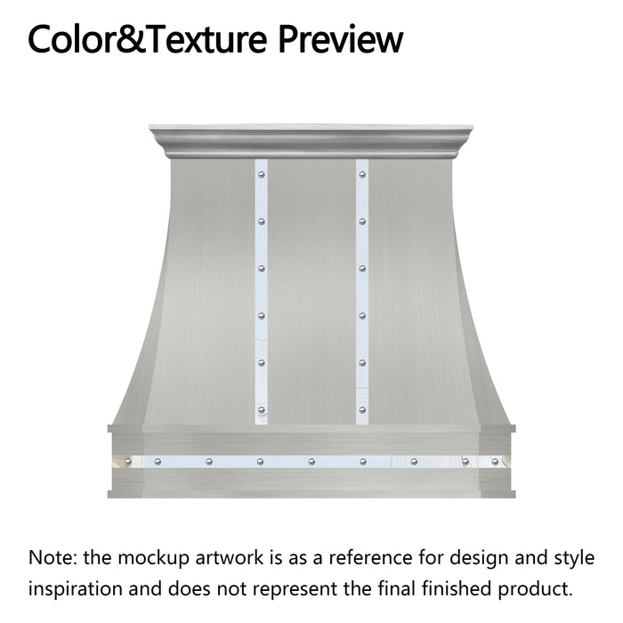 RHM Curved Custom Stainless Steel Range Hoods for Chrissy