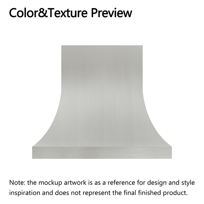 RHM Curved Stainless Steel Custom Range Hood H35 for Carolyn