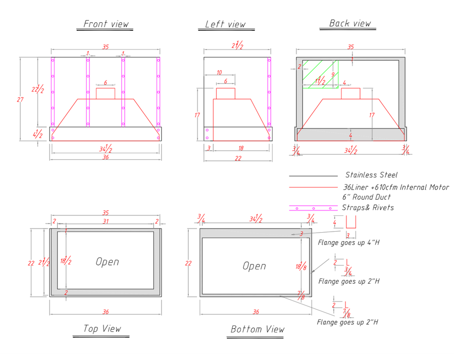 RHM Stainless Steel Custom Range Hoods for Kitchen for Anna