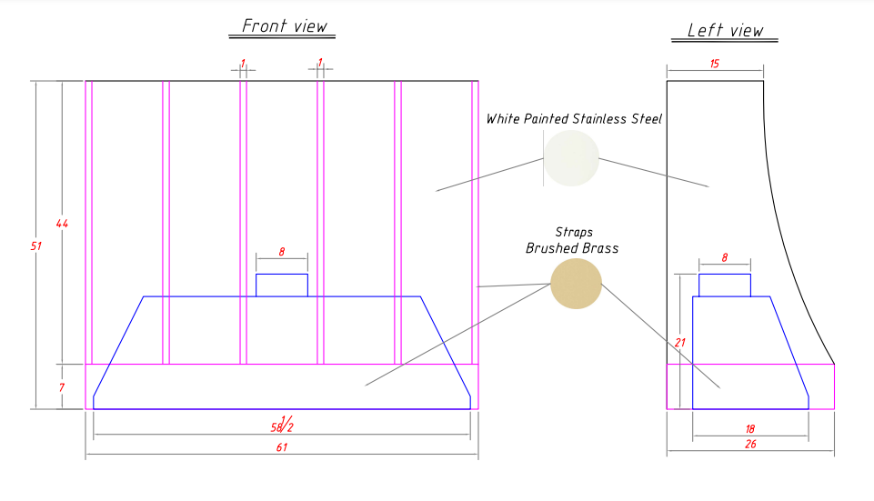 RHM Custom Stainless Steel Range Hood Sloped Design SH8 for Jorge's Project