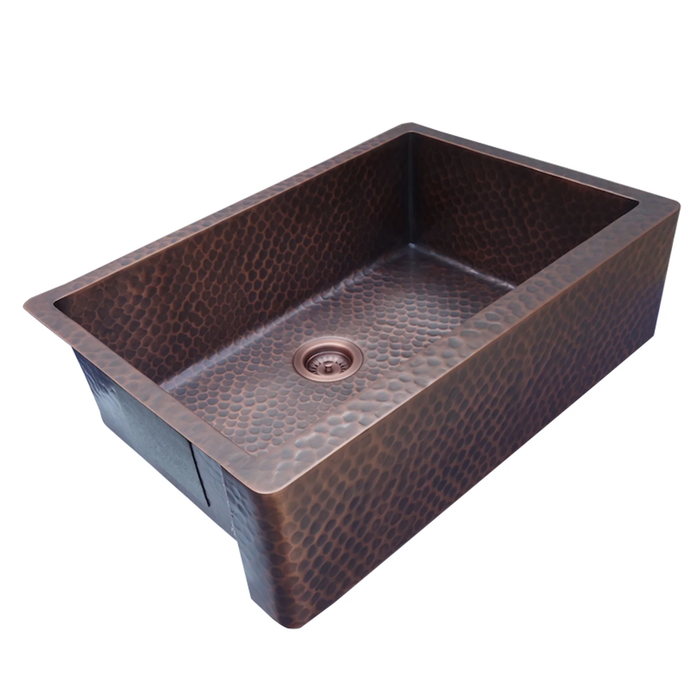 RHM S-Curved Hammered Copper Hood & sink for Tara