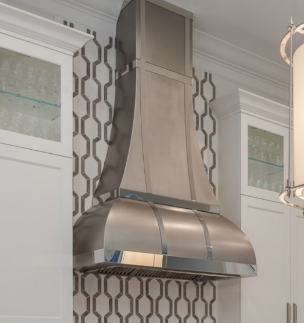 RHM custom zinc range hood for Frank's Project