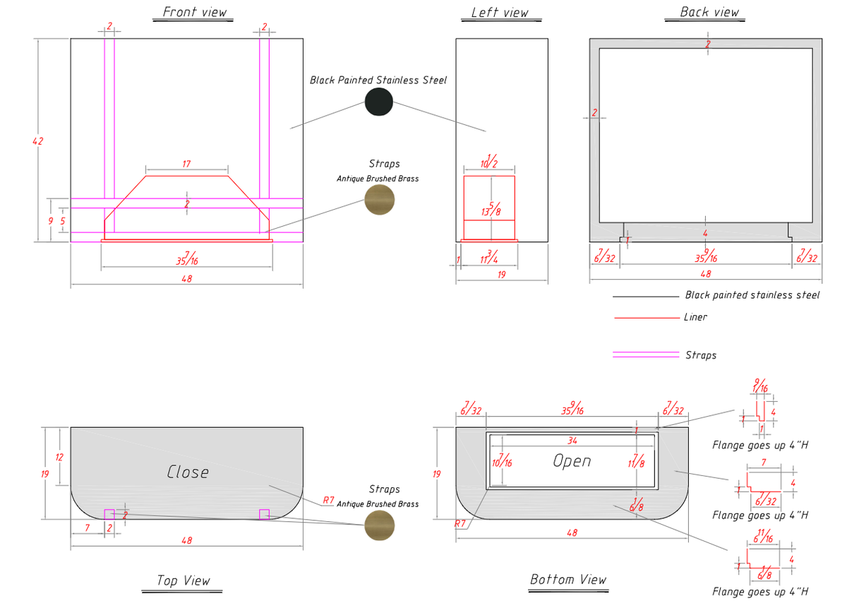 RHM Custom Kitchen Hood Box Design With Bands H5-2RC for Eric ...