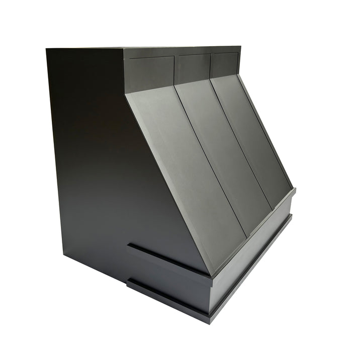 RHM Angled Matte Black Stainless Steel Custom Range Hoods SH11-4TRM-L