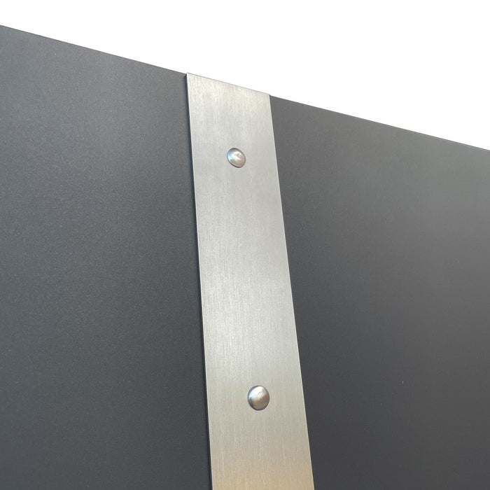 Angled Stainless Steel Custom Metal Range Hoods with Bands for Jill