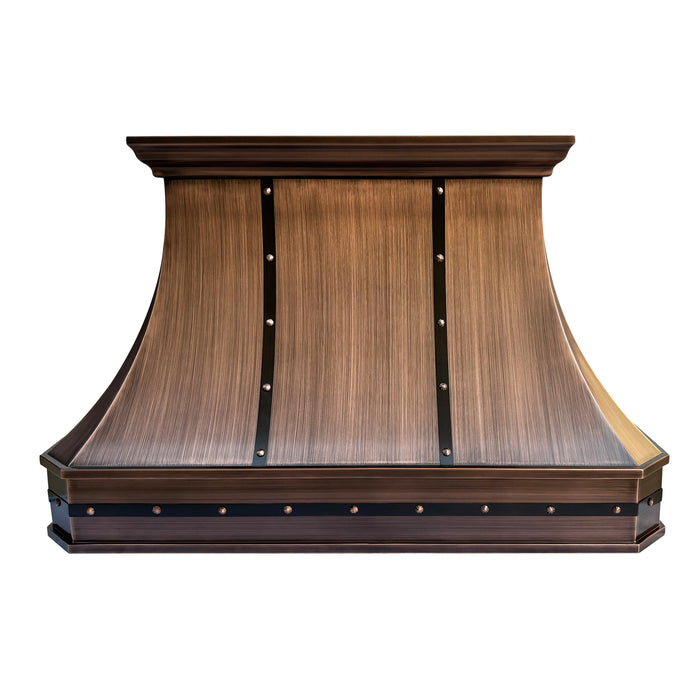 RHM Antique Copper Wall Mount Kitchen Hood 48"W x 30"H x 21" D VH03TR (in-stock)