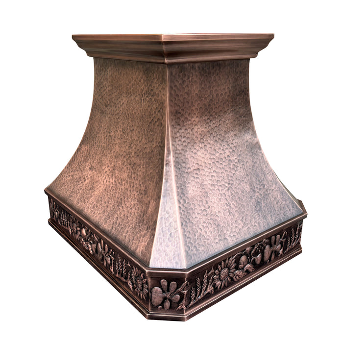 RHM Antique Copper Wall Mount Range Hood with Internal Motor 36" W x 27" D x 30" VH03  (in-stock)