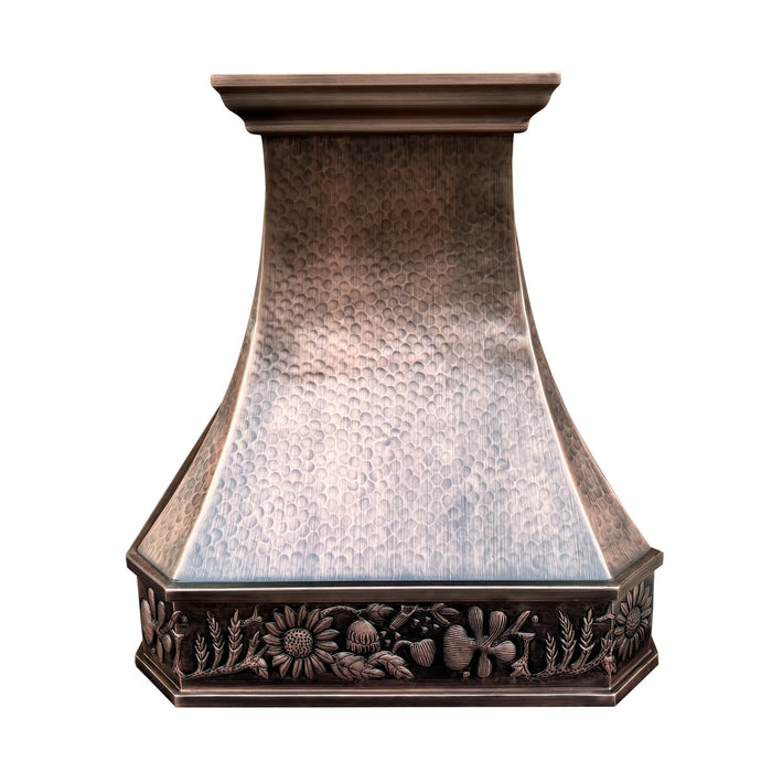 RHM Antique Copper Wall Mount Range Hood with Internal Motor 36" W x 27" D x 30" VH03  (in-stock)