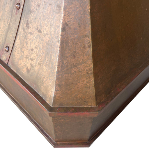 Antique custom copper range hood