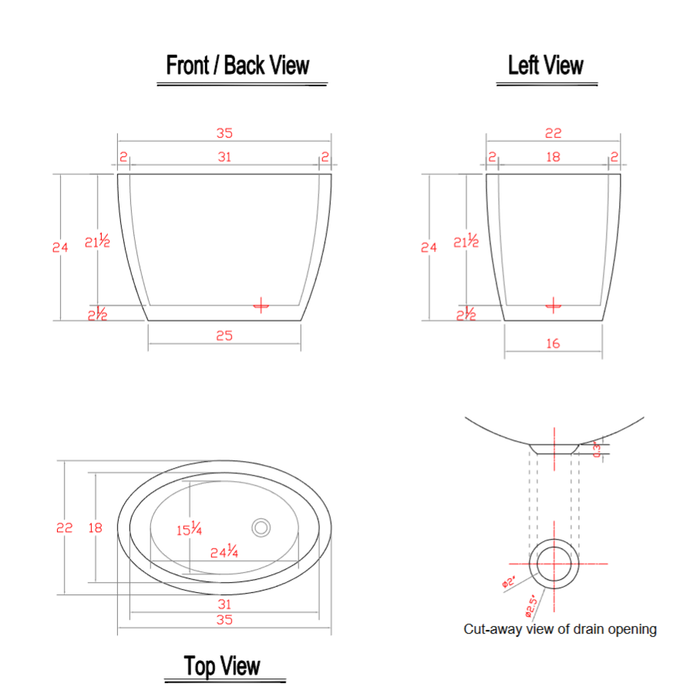 RHM Custom Double-ended Freestanding Copper Bathtub CB03-01 for Stacu