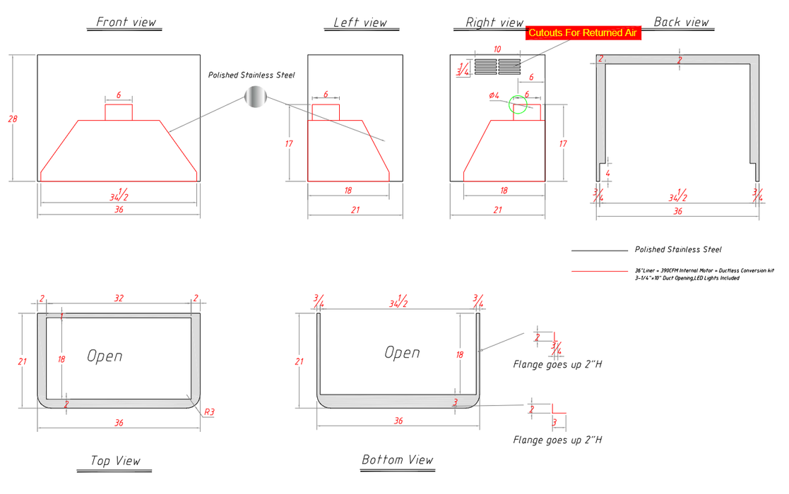 RHM Box Shaped Custom Brass Range Hood H5-RC for Mark