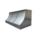stainless steel range hood sloped design with mirror-like straps for under cabinet kitchen at RangeHoodMaster
