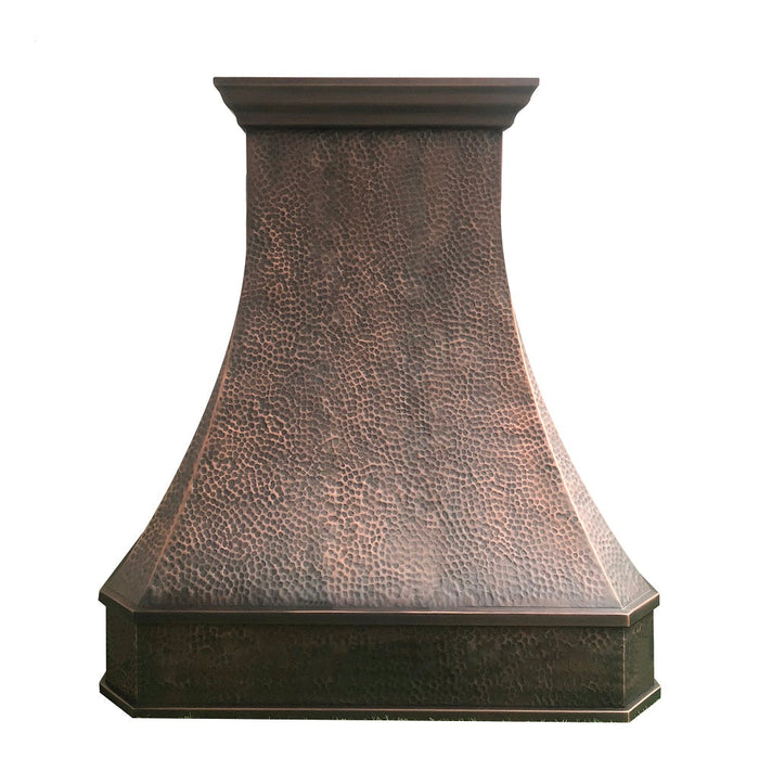 Copper Kitchen Hood Curved style Hand-hammered 