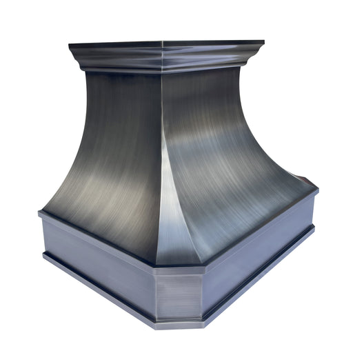 curved stainless steel range hood