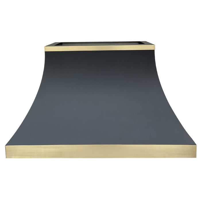 Curved Stainless Steel Custom Range Hoods with Brass Accents for David —  Rangehoodmaster
