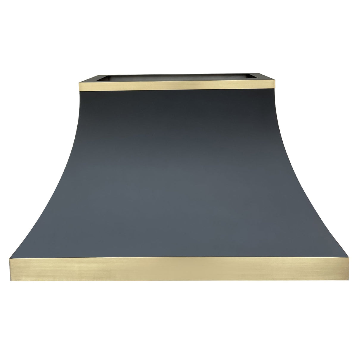 RHM Curved Stainless Steel Custom Range Hood with Brass Accents ...