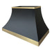 Custom metal hood with brushed brass straps