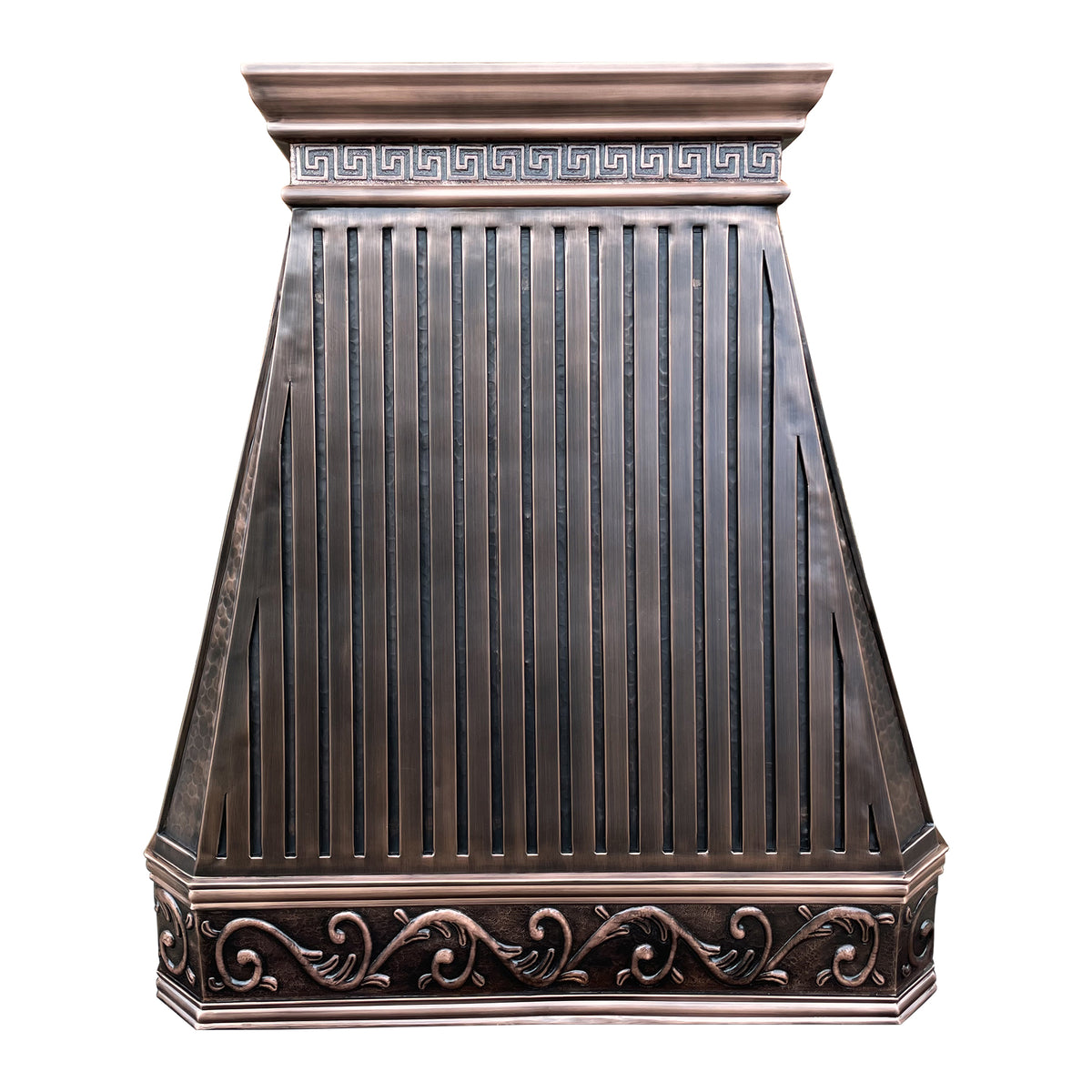 RHM Custom Island Copper Range Hood Royalty Style for Sloped Ceiling C