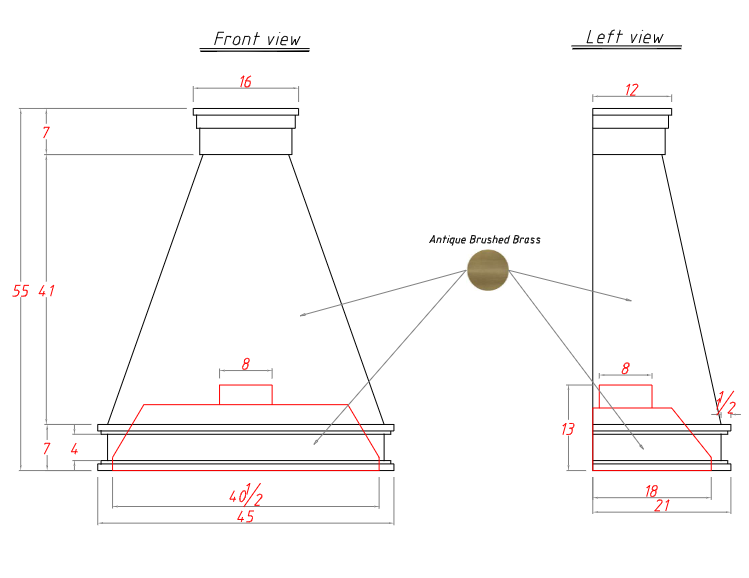 RHM Custom Brass Custom Vent Hoods for David