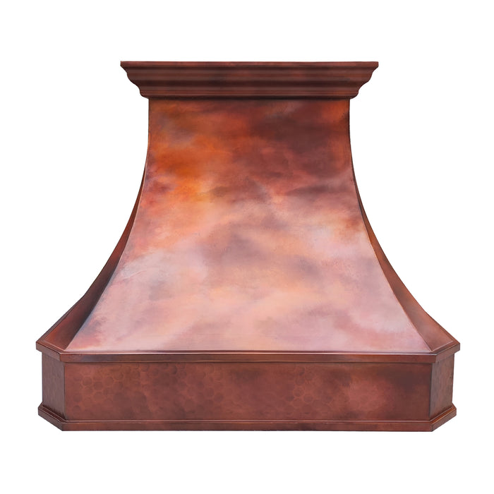 Fired Antique Copper Range Hood 36"W x 30"H x 21"D (in-stock)