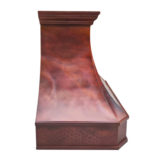 Fired Antique Copper Range Hood 36"W x 30"H x 21"D (in-stock)