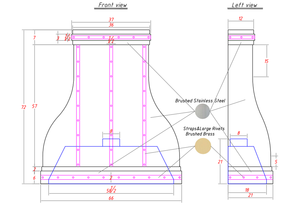 RHM Bell Design Custom Metal Hood for Eric-1 -Main Kitchen
