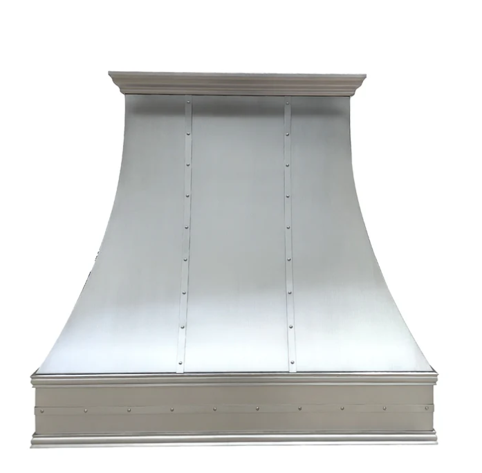 RHM Curved Custom Stainless Steel Range Hood for Laura