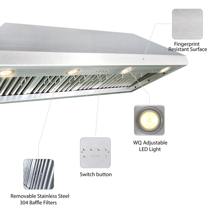 RHM Sweep Custom Metal Zinc Range Hood with Brass Accent Modern Curve ZH33-ZC01