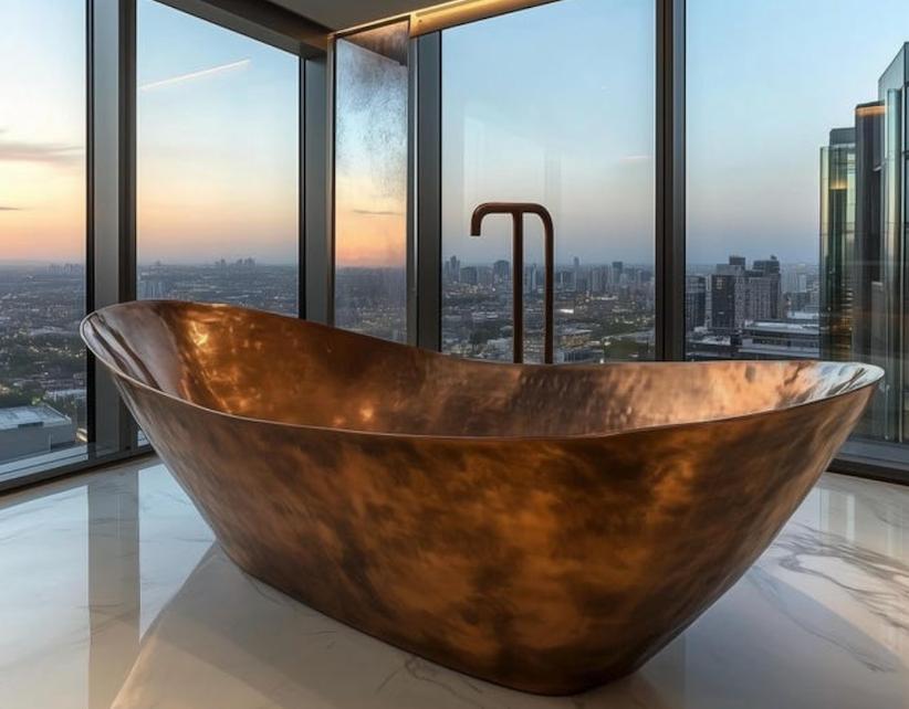 RHM Custom Copper Double Slipper Tub for Victoria