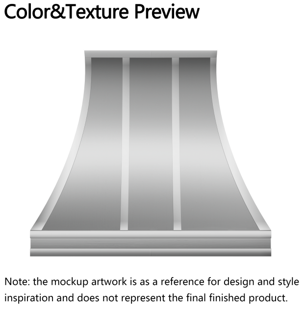 RHM Sweep Stainless Steel Custom Range Hood for Sabrina's Project