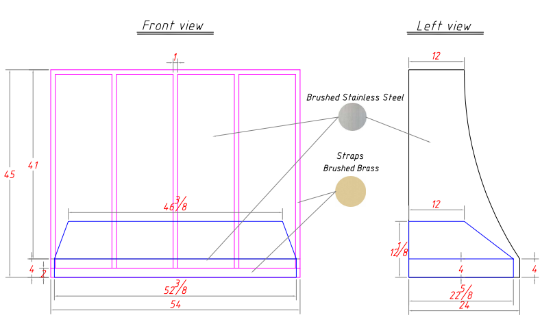 RHM Slope Stainless Steel Custom Kitchen Hoods H8 for Steve